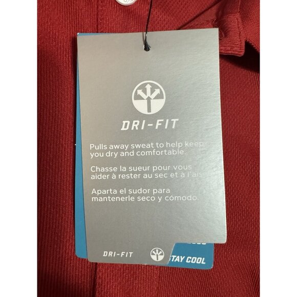 Nike Polo Shirt Men Size 3XL Red Golf Dri Fit Polyester Athleisure Rams LOGO NWT - Picture 13 of 16